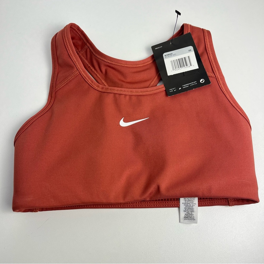 Nike Sports Bra, Womens XS in terracotta orange NEW